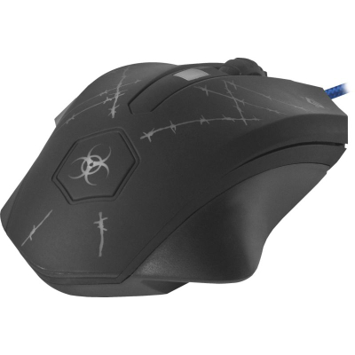 Maus me kabllo Defender Forced GM-020L, 3200 DPI, 6 butona, me mouse pad, i zi