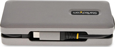 Adapter USB C StarTech.com, Multiport, 4K 60Hz, Power Delivery 100W, gri