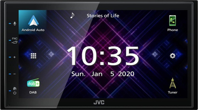 Radio makine JVC KW-M565DBT, 2-DIN, me ekran 6.8", ngjyrë e zezë