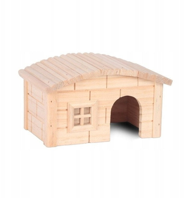 Дрвена куќичка за хрчак PanamaPet, 20.5x13x12 cm, природно дрво