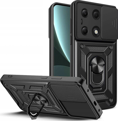 Kapak telefoni Tech-Protect Camshield Pro, për Xiaomi Redmi Note 13 Pro 5G edhe Poco X6 5G, me unazë 360°, i zi
