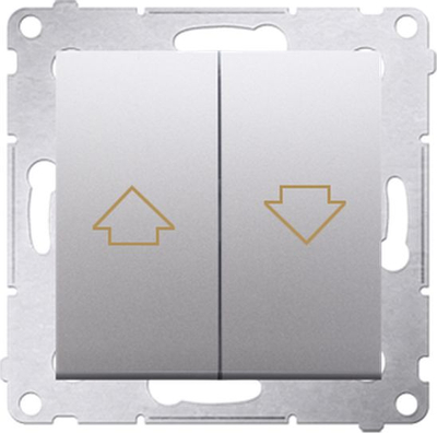 Buton pulsues Kontakt-Simon Simon 54 DZP1A.01/43, 16AX 250V, argjend mat