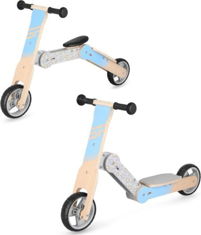 Biçikletë ekuilibri dhe trotinet Spokey WOO RIDE MULTI 940906, 2 në 1, për kalamaj, blu