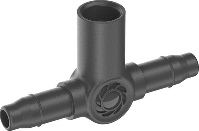 Bojë T Gardena Micro Drip, për spërkatës dhe pika fundore, 4.6mm, e zezë