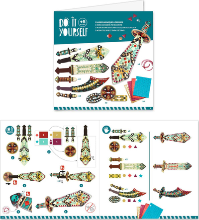 Set kreativ për shpatë pirati DIY Like a Pirate, mozaik me numra, për kalama 5+