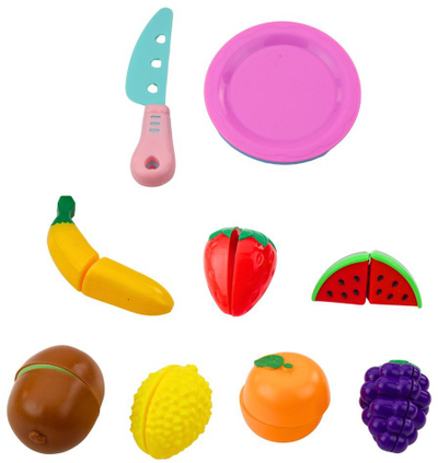 Set lodrash me fruta Leantoys, me Velcro, me thikë dhe shportë, shumëngjyrësh