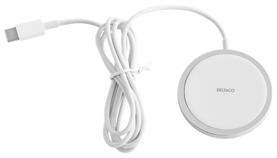 Karikues wireless DELTACO QI-1034, me magnet, 15W, i bardhë