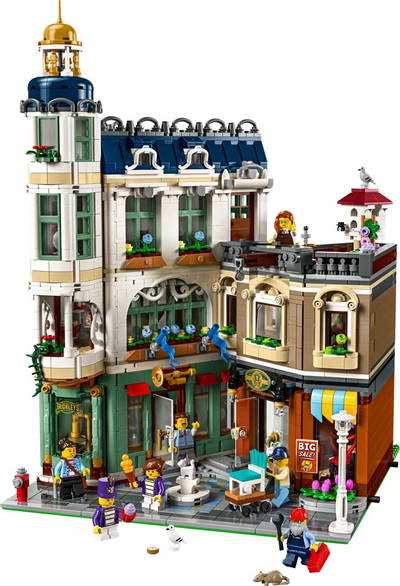 Set LEGO Icons Shopping Street 11371, rrugë tregtare, shumëngjyrësh