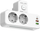 Продолжен кабел Beline Power Strip, 2x USB A, USB C PD 20W, LED, бел