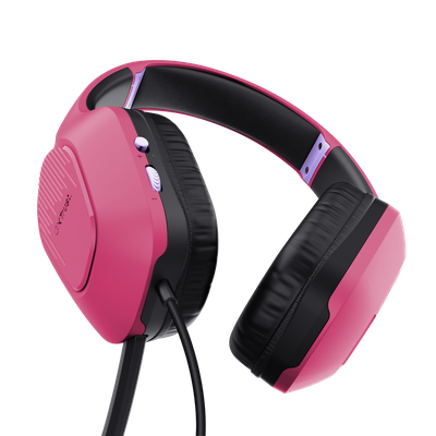 Kufje gaming Trust GXT 415P Zirox, 50mm, 3.5mm, rozë