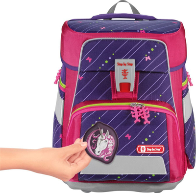 Aksesorë magnetikë për çantë Step by Step Magic Mags Flash Mystic Unicorn, për Grade dhe Kid, vjollcë