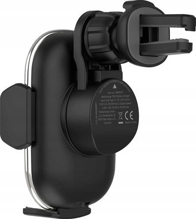 Karikues wireless për makinë MediaRange MRMA117, montohet te grilat e ajrit, 15W, i zi