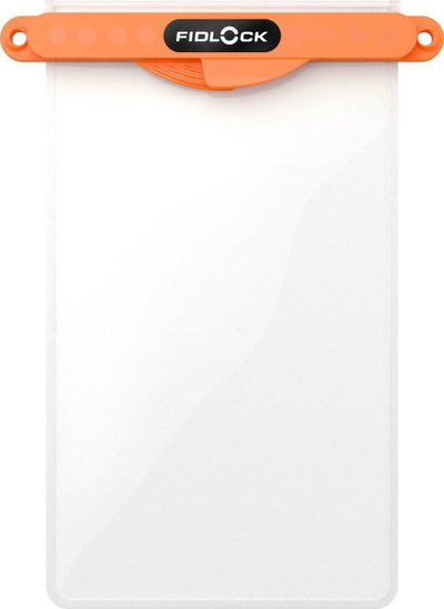Qese ujërezistente për telefon Fidlock Hermetic, madhësi Medium, transparente, portokalli