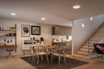 Panel tavani LED Paulmann Atria Shine, 29x29 cm, dritë e ngrohtë, krom