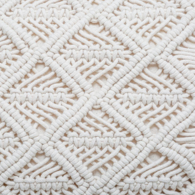 Jastëk dekorativ Macrame Boho, 30x50 cm, ngjyrë natyrale