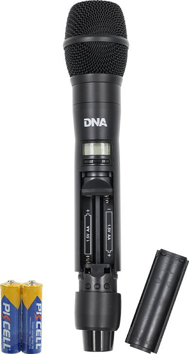 Sistem mikrofoni pa tela DNA TDRV 2, 2 mikrofona dore, UHF, i zi