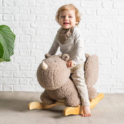 Karrige lëkundëse Nattou Rhino Teddy, Taupe