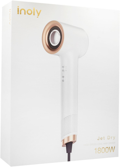 Tharëse flokësh Fox Inoly Jet Dry Pearl White, 1800W, jonizim, e bardhë