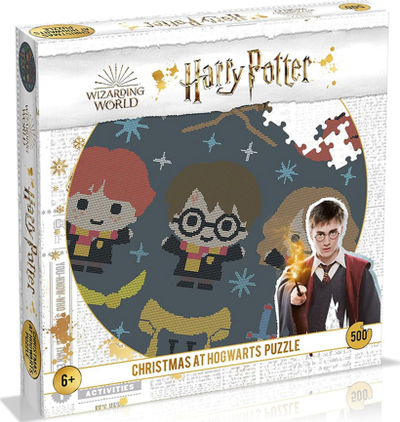 Puzzle rrethor Harry Potter Christmas at Hogwarts, 500 copa, me motiv Krishtlindjesh