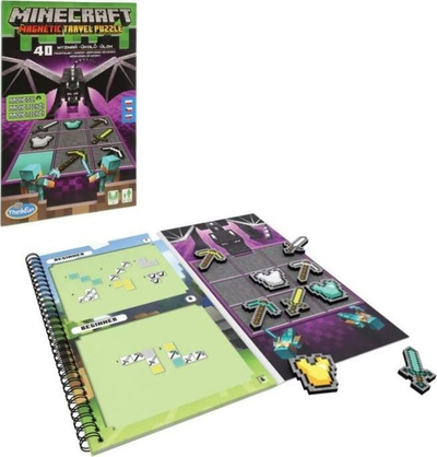 Сложувалка ThinkFun Minecraft Magnetic Travel Game, магнетна, за патување, многуобојна