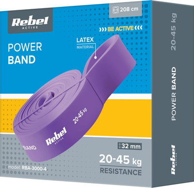 Shirit elastik Rebel Activ Power Band PL-4, 20-45 kg, latex, lejla