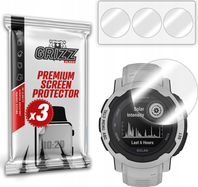 Set me 3 copë mbrojtës ekrani Grizz HydroFilm për Garmin Instinct 2 45mm, hydrogel transparent