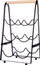 Mbajtëse shishes vere metal dhe dru, dizajn elegant, e zezë