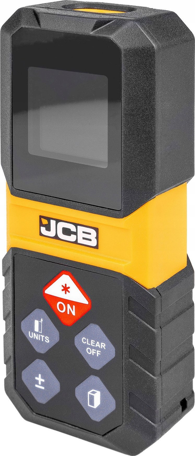 Metër lazer JCB për distancë, 30 m, matje sipërfaqeje dhe vëllimi, i zi