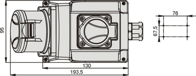 Prizë industriale fikse ELEKTROMET 32A 4P, 400V, IP44, e kuqe