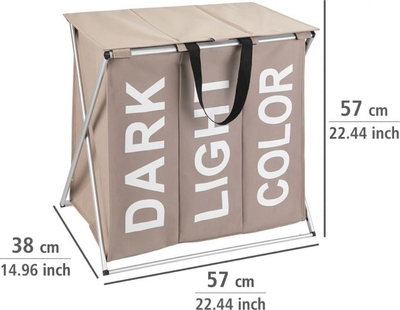 Shportë rrobash Wenko Trio Top, 57x38x57 cm, pëlhurë, bezhë
