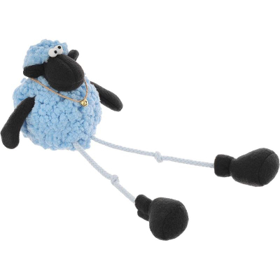 Figurinë dekorative Saska, qengj i ulur, set 10cm 25cm, prej tekstili, blu