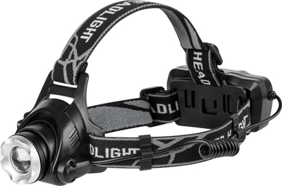 Dritë koke Rebel Rechargeable Headlamp 10W, me bateri të rikarikueshme, LED, e zezë