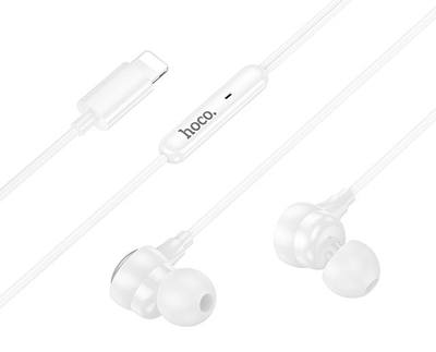 Kufje me kabllo Hoco M116 Benevolent, in ear, 1.2m, të bardha