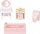 Set mobiljesh druri për kukulla Wooden Doll Furniture 22609, komplet dhomash, rozë me të bardhë