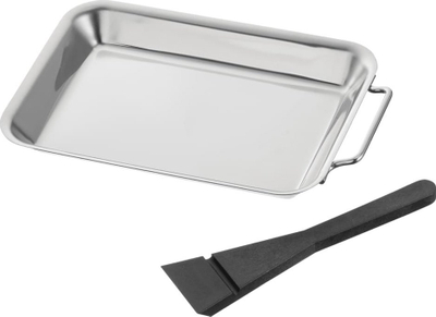 Set tiganësh skare HI BBQ Grill Pan, 6 copë, çelik inoks, argjendtë