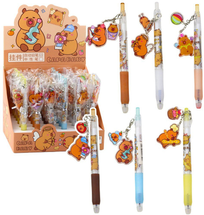Stilolaps gel Capybara Keychain, bojë blu, 14.5cm, dizajn i përzier