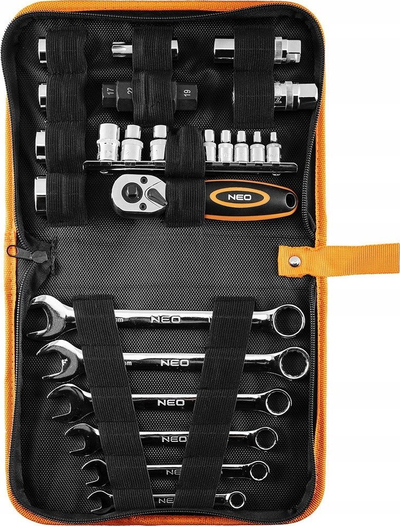 Set veglash Neo Tools për motor, 24 pjesë, me çantë