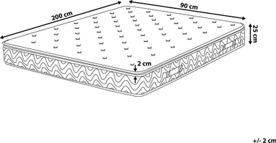 Dyshek latex Pocket Spring JOY Medium, 90x200 cm, i bardhë
