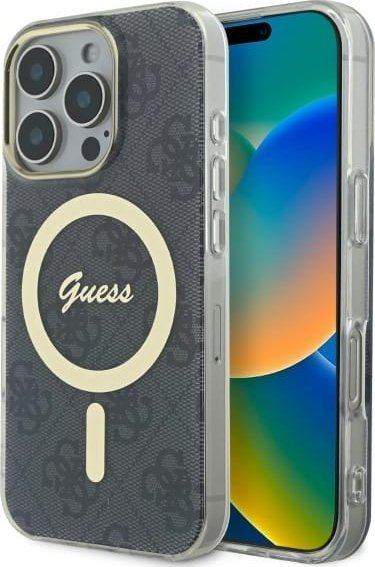 Kapak telefoni Guess GUHMP16XH4STK për iPhone 16 Pro Max 6.9", hardcase, MagSafe, i zi