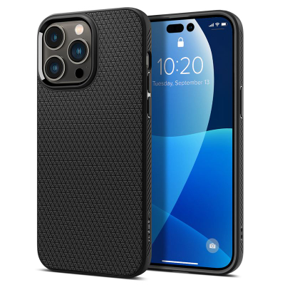 Mbështjellëse për iPhone 14 Pro Max Spigen Liquid Air, e zezë