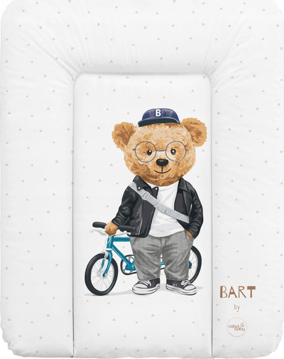 Dyshek ndërrimi Ceba Baby Fluffy Puffy Teddy Bears, PVC, me arushë BART, i bardhë
