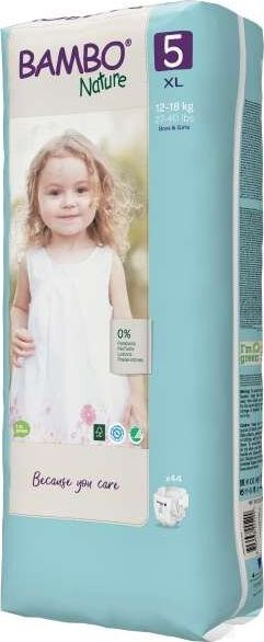 Pelenë Bambo Nature 5, 12-18kg, 44 copë