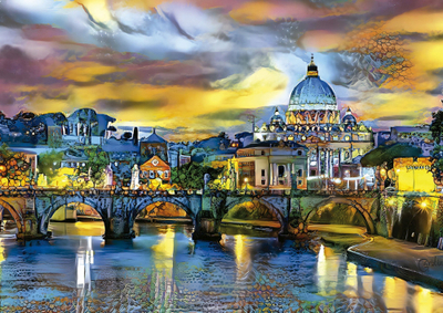 Puzzle Educa “St. Peter's Basilica and the St. Angelo Bridge”, 1500 copa, 85 x 60 cm, shumëngjyrësh