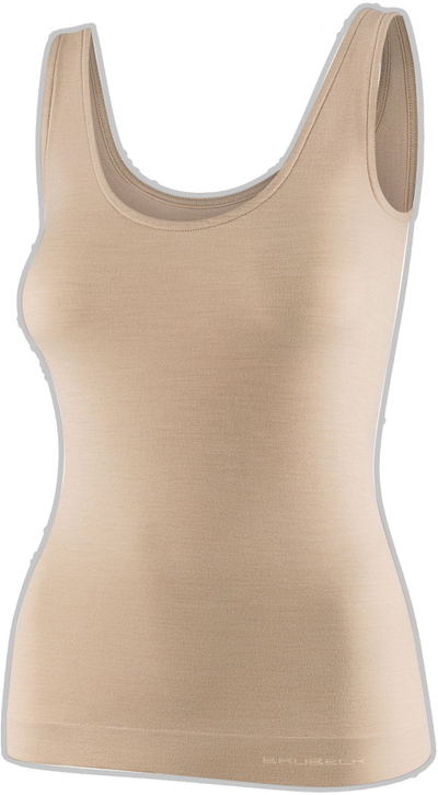Bluzë pa mëngë termoaktive BRUBECK Comfort Merino, për gra, përmasa XL, bezhë