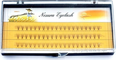 Qerpikë fallco Nesura Lash Clusters, 14 mm, 60 copë, të zinj