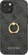 Këse telefoni Guess Logo me unazë mbajtëse, për iPhone 13 Mini, gri