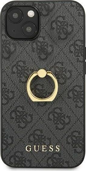 Këse telefoni Guess Logo me unazë mbajtëse, për iPhone 13 Mini, gri