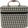 Kuti kozmetike Adar L Vanity Case 562516, me pasqyrë, dizajn shahu, e zezë e bardhë