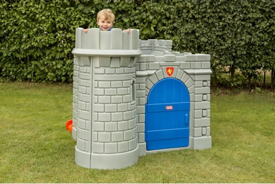 Kështjellë lodër Little Tikes Castle, me rrëshqitëse, për oborr, gri me portokalli