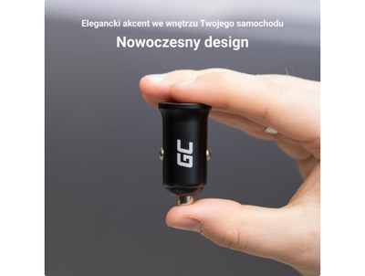 Karikues për veturë Green Cell GC CADM-GC-38AC, 38W, USB-C dhe USB-A, i zi